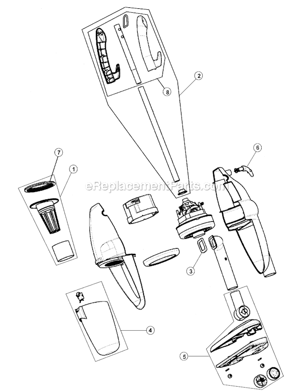 Page A Diagram and Parts List for M083975  Dirt Devil Upright Vacuum